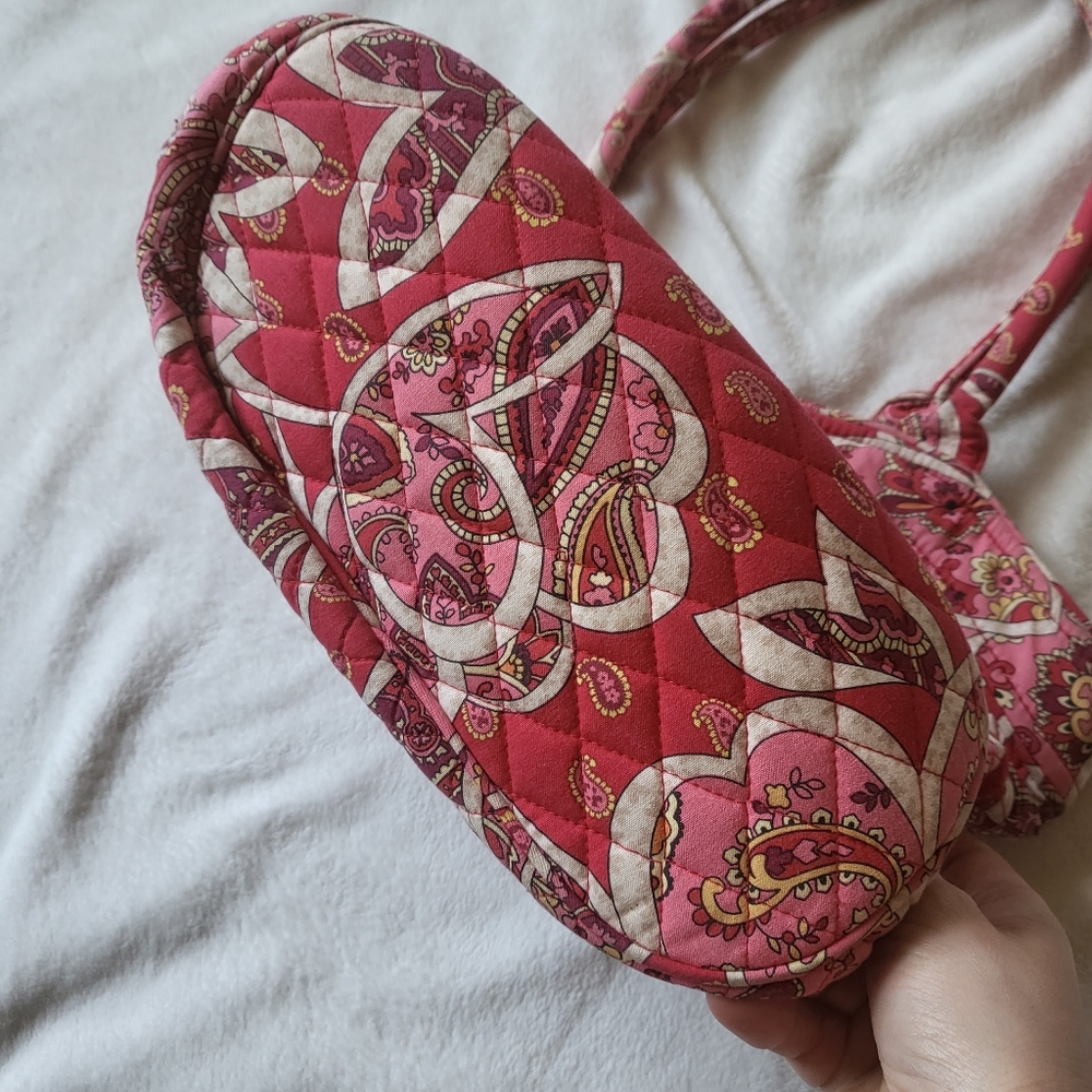 Vera Bradley Sweetheart Shoulder Bag in the Rosy Posies pattern. - Picture 4 of 14